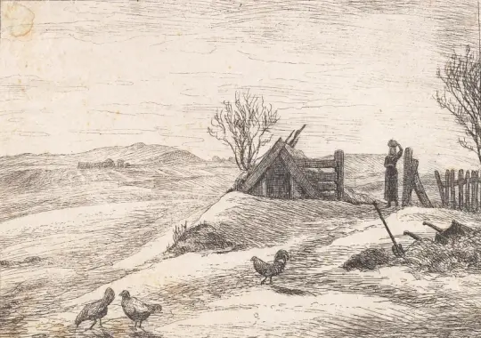 Peter Christian Skovgaard | Winterlandschaft bei Vejby - 1844 | Gerahmter Kunstdruck | Goldenes Zeitalter Dänemark