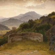 Peter Christian Skovgaard | Landskab nær Subiaco - 1868 | Indrammet kunsttryk | Danmarks Guldalder