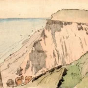 Peter Christian Skovgaard | Kløften ved Helenes kilde i Tisvilde - 1842 | Indrammet kunsttryk | Danmarks Guldalder
