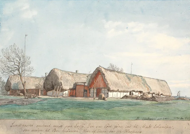 Peter Christian Skovgaard | Lundsgaard midt på Læssø - 1849 | Indrammet kunsttryk | Danmarks Guldalder
