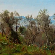 Peter Christian Skovgaard | Olive Trees near Olevano - 1869 | Indrammet kunsttryk | Danmarks Guldalder