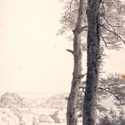 Peter Christian Skovgaard | Landskab ved Skarritsø - 1843 | Indrammet kunsttryk | Danmarks Guldalder
