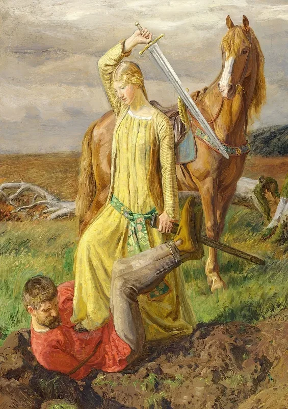 Peter Christian Skovgaard | Wölfe und Vænelil - 1898 | Gerahmter Kunstdruck | Goldenes Zeitalter Dänemark