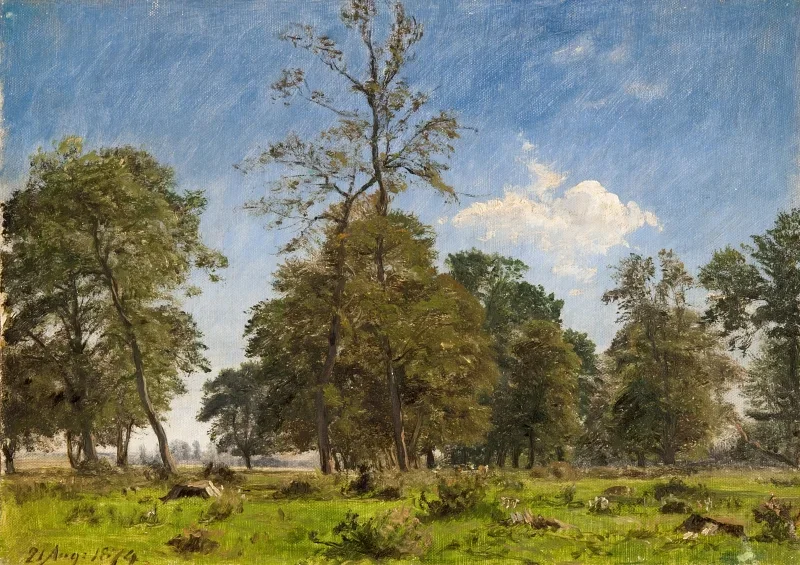 Peter Christian Skovgaard | Knabstrup-Vildpark – 1874 | Indrammet kunsttryk | Danmarks Guldalder