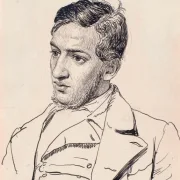 Peter Christian Skovgaard | Portræt af maleren Carlo Dalgas - 1845 | Indrammet kunsttryk | Danmarks Guldalder
