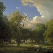 Peter Christian Skovgaard | Sommernachmittag mit vorübergehendem Regen – 1873 | Gerahmter Kunstdruck | Goldenes Zeitalter Dänemark