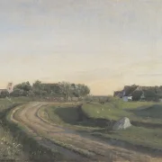 Peter Christian Skovgaard | Vejby med kirken – 1843 | Indrammet kunsttryk | Danmarks Guldalder