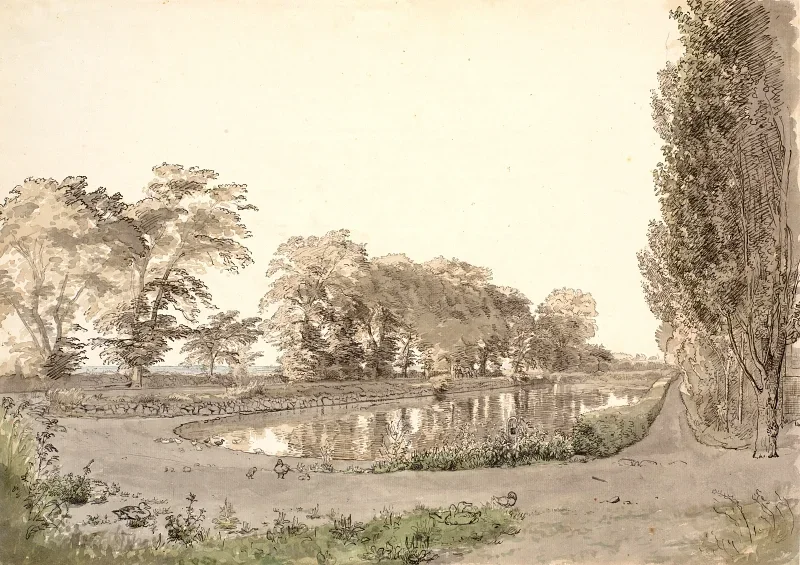 Peter Christian Skovgaard | Dammen ved Vognserup - 1847 | Indrammet kunsttryk | Danmarks Guldalder