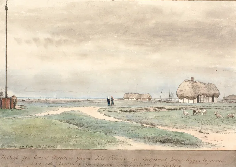 Peter Christian Skovgaard | Konsul Axelsens Hus – 1848 | Indrammet kunsttryk | Danmarks Guldalder