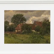 Peter Christian Thamsen Skovgaard – Alte Nebengebäude eines Herrenhauses 1876 | Indrammet giclée-kunsttryk