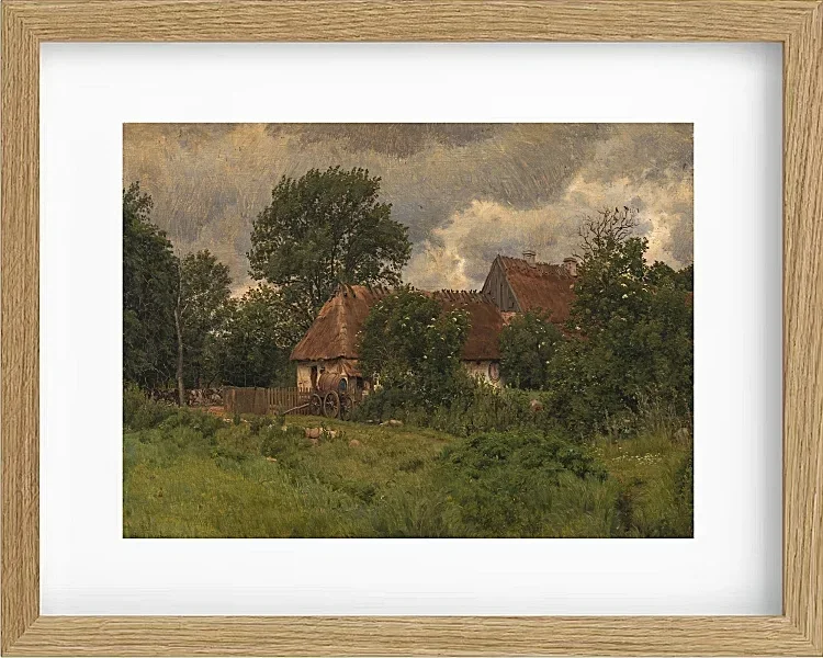 Peter Christian Thamsen Skovgaard – Alte Nebengebäude eines Herrenhauses 1876 | Indrammet giclée-kunsttryk