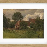 Peter Christian Thamsen Skovgaard – Alte Nebengebäude eines Herrenhauses 1876 | Indrammet giclée-kunsttryk