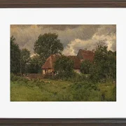 Peter Christian Thamsen Skovgaard – Alte Nebengebäude eines Herrenhauses 1876 | Indrammet giclée-kunsttryk