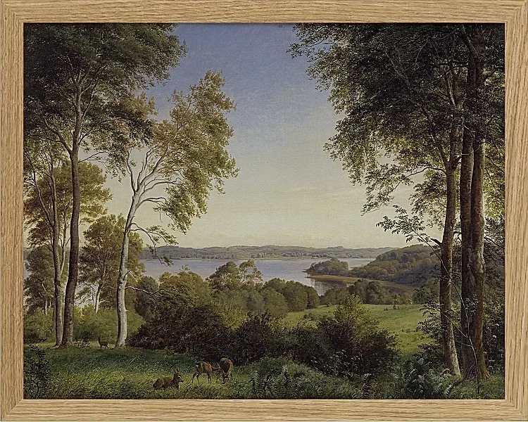 Peter Christian Thamsen Skovgaard – Ansicht von Skarre Sø 1844 | Indrammet giclée-kunsttryk