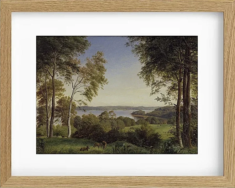 Peter Christian Thamsen Skovgaard – Ansicht von Skarre Sø 1844 | Indrammet giclée-kunsttryk