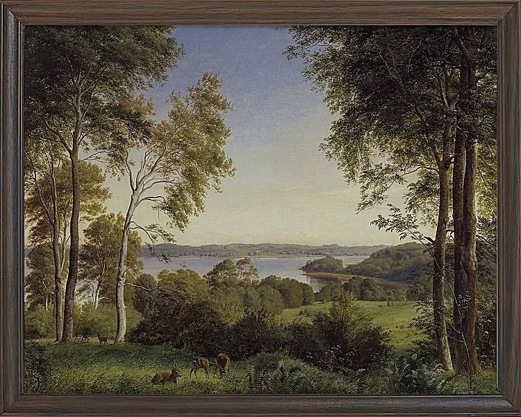Peter Christian Thamsen Skovgaard – Ansicht von Skarre Sø 1844 | Indrammet giclée-kunsttryk