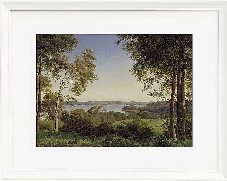 Peter Christian Thamsen Skovgaard – Ansicht von Skarre Sø 1844 | Indrammet giclée-kunsttryk