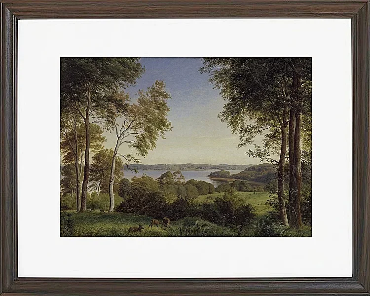 Peter Christian Thamsen Skovgaard – Ansicht von Skarre Sø 1844 | Indrammet giclée-kunsttryk