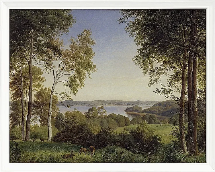 Peter Christian Thamsen Skovgaard – Ansicht von Skarre Sø 1844 | Indrammet giclée-kunsttryk