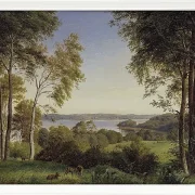 Peter Christian Thamsen Skovgaard – Ansicht von Skarre Sø 1844 | Indrammet giclée-kunsttryk