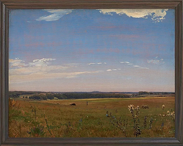 Peter Christian Thamsen Skovgaard – Blick auf das Herrenhaus Beldringe 1846 | Indrammet giclée-kunsttryk