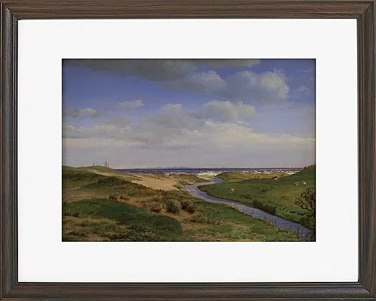 Peter Christian Thamsen Skovgaard – Blick auf die Nordküste Seelands bei Dronningmølle – 1843 | Indrammet giclée-kunsttryk