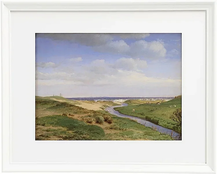 Peter Christian Thamsen Skovgaard – Blick auf die Nordküste Seelands bei Dronningmølle – 1843 | Indrammet giclée-kunsttryk