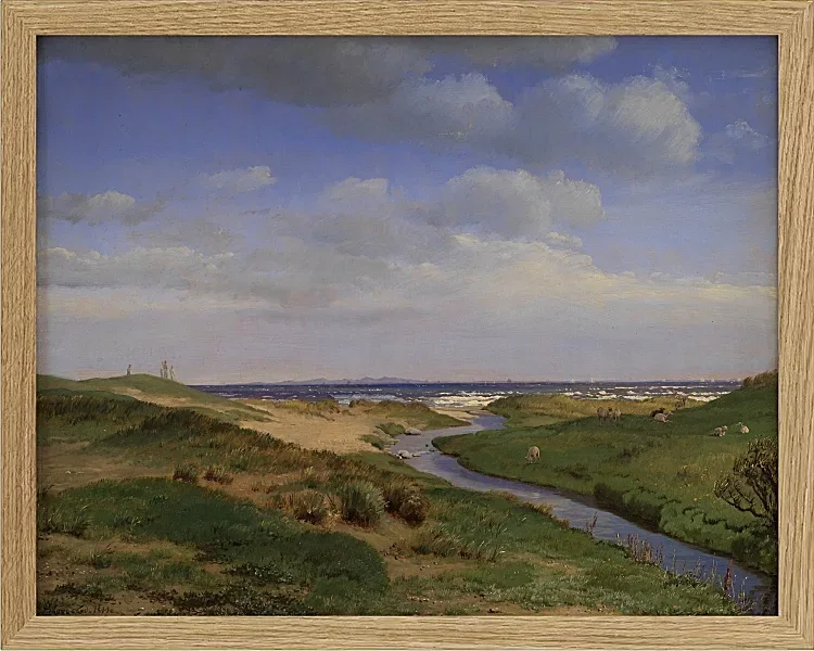 Peter Christian Thamsen Skovgaard – Blick auf die Nordküste Seelands bei Dronningmølle – 1843 | Indrammet giclée-kunsttryk
