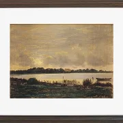 Peter Christian Thamsen Skovgaard – Blick über den Præstø-Fjord auf das Herrenhaus von Nysø 1845 | Indrammet giclée-kunsttryk
