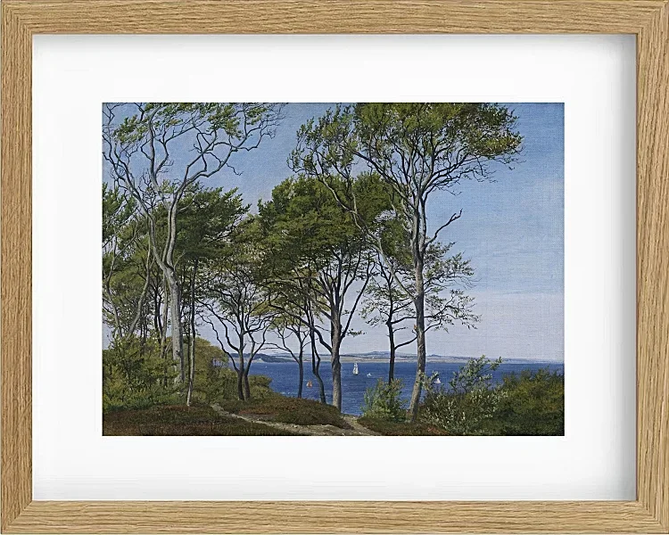 Peter Christian Thamsen Skovgaard – Blick durch Buchen über einen Fjord 1849 | Indrammet giclée-kunsttryk