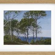 Peter Christian Thamsen Skovgaard – Blick durch Buchen über einen Fjord 1849 | Indrammet giclée-kunsttryk