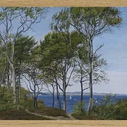 Peter Christian Thamsen Skovgaard – Blick durch Buchen über einen Fjord 1849 | Indrammet giclée-kunsttryk