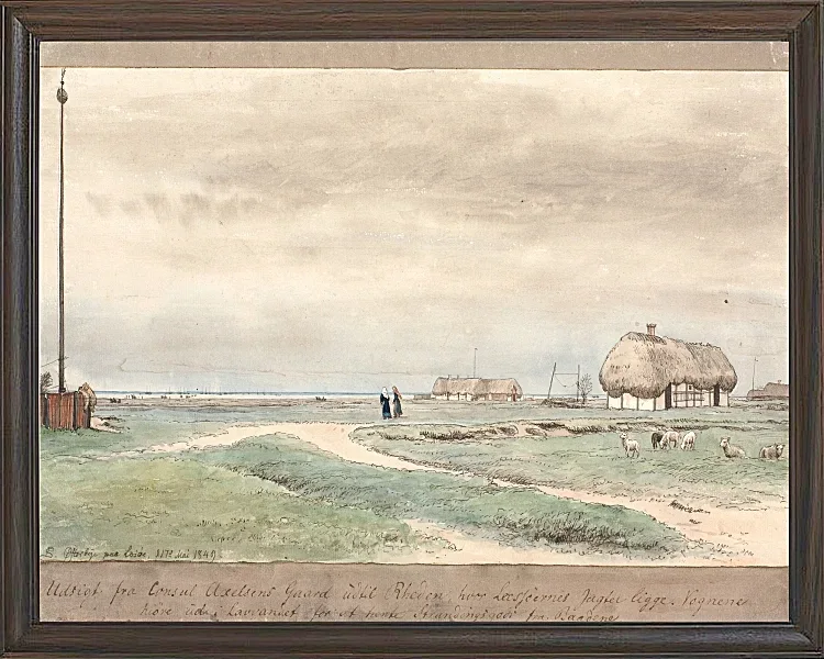 Peter Christian Thamsen Skovgaard – Blick von der Farm des Konsuls Axelsen auf Rheden 1848 | Indrammet giclée-kunsttryk