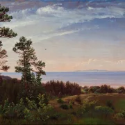 Peter Christian Thamsen Skovgaard – Blick von der Nordküste Seelands über Kattegat und Kullabe 1832 | Indrammet giclée-kunsttryk