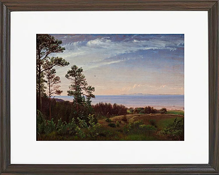 Peter Christian Thamsen Skovgaard – Blick von der Nordküste Seelands über Kattegat und Kullabe 1832 | Indrammet giclée-kunsttryk