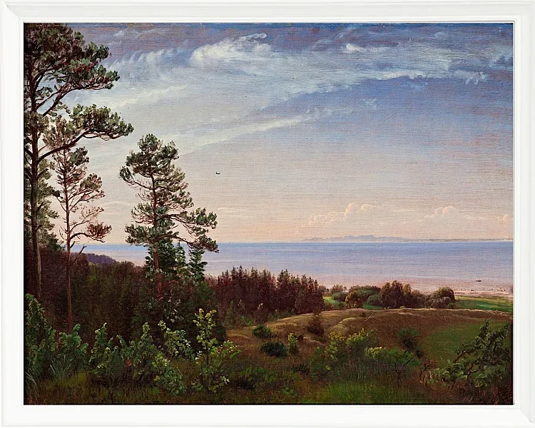 Peter Christian Thamsen Skovgaard – Blick von der Nordküste Seelands über Kattegat und Kullabe 1832 | Indrammet giclée-kunsttryk