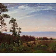 Peter Christian Thamsen Skovgaard – Blick von der Nordküste Seelands über Kattegat und Kullabe 1832 | Indrammet giclée-kunsttryk