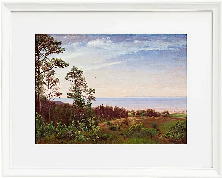 Peter Christian Thamsen Skovgaard – Blick von der Nordküste Seelands über Kattegat und Kullabe 1832 | Indrammet giclée-kunsttryk