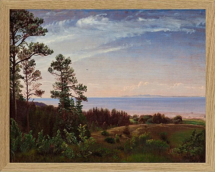 Peter Christian Thamsen Skovgaard – Blick von der Nordküste Seelands über Kattegat und Kullabe 1832 | Indrammet giclée-kunsttryk