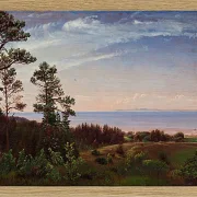 Peter Christian Thamsen Skovgaard – Blick von der Nordküste Seelands über Kattegat und Kullabe 1832 | Indrammet giclée-kunsttryk