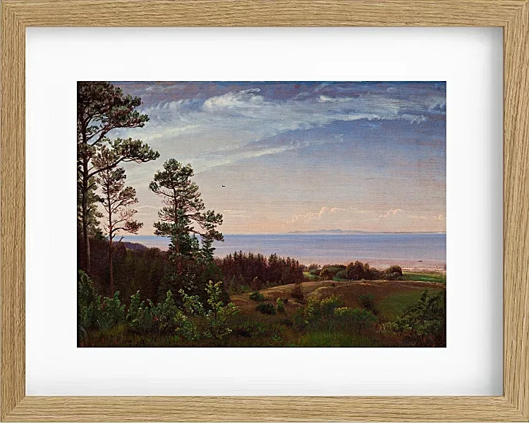 Peter Christian Thamsen Skovgaard – Blick von der Nordküste Seelands über Kattegat und Kullabe 1832 | Indrammet giclée-kunsttryk