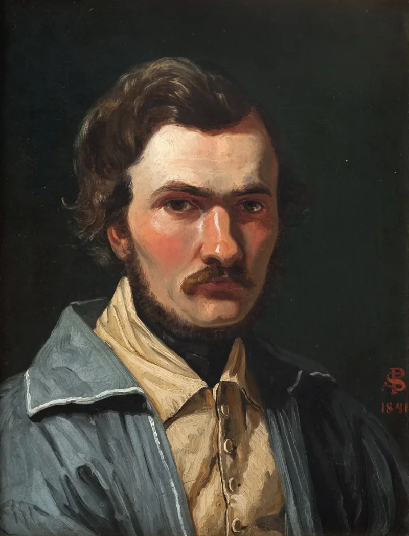 Peter Christian Thamsen Skovgaard – Der Maler J.Th. Lundbye 1840 | Giclée Kunstdruck gerahmt