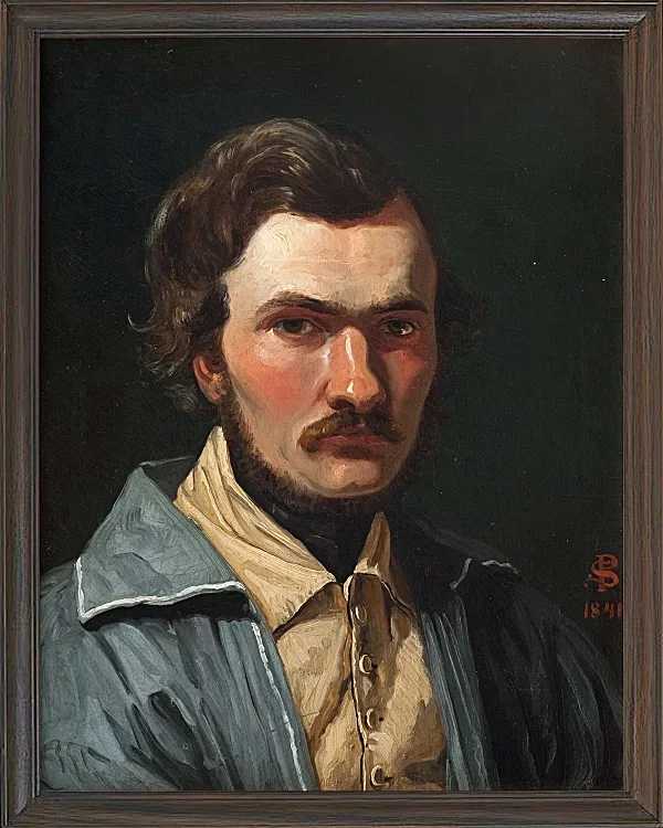 Peter Christian Thamsen Skovgaard – Der Maler J.Th. Lundbye 1840 | Giclée Kunstdruck gerahmt