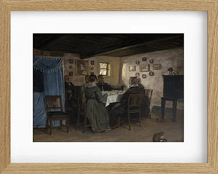 Peter Christian Thamsen Skovgaard – Die Freunde und Familie des Künstlers sitzen um einen Tisch 1842 | Indrammet giclée-kunsttryk