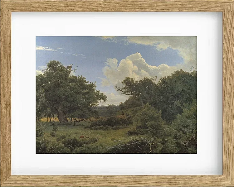 Peter Christian Thamsen Skovgaard – Eichen in Nordskoven bei Jægerspris, Seeland 1842 | Indrammet giclée-kunsttryk