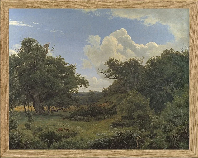 Peter Christian Thamsen Skovgaard – Eichen in Nordskoven bei Jægerspris, Seeland 1842 | Indrammet giclée-kunsttryk