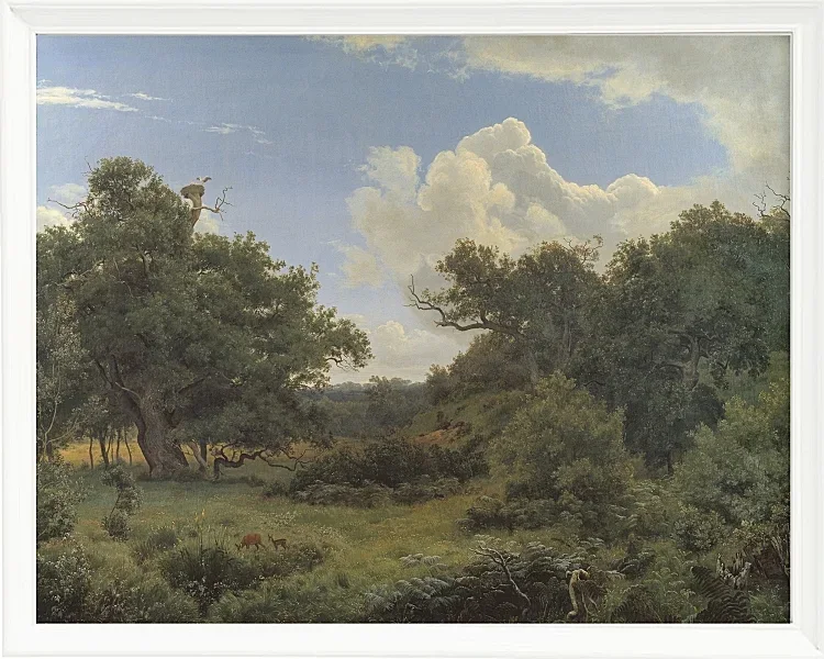 Peter Christian Thamsen Skovgaard – Eichen in Nordskoven bei Jægerspris, Seeland 1842 | Indrammet giclée-kunsttryk