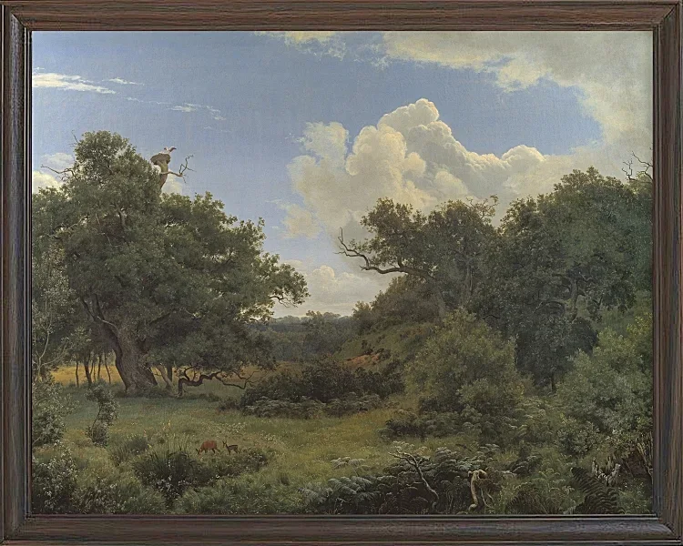 Peter Christian Thamsen Skovgaard – Eichen in Nordskoven bei Jægerspris, Seeland 1842 | Indrammet giclée-kunsttryk
