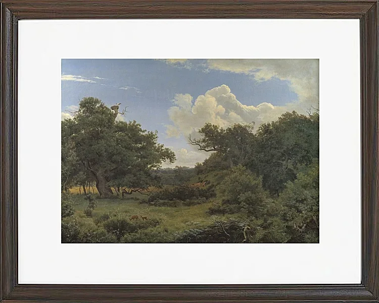 Peter Christian Thamsen Skovgaard – Eichen in Nordskoven bei Jægerspris, Seeland 1842 | Indrammet giclée-kunsttryk