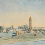 Peter Christian Thamsen Skovgaard – Gas Versorgungsturm, Vordingborg 1841 | Indrammet giclée-kunsttryk